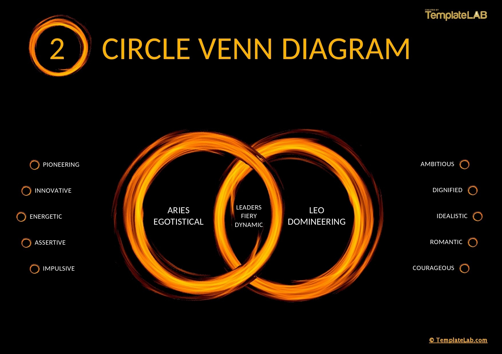 2 Circle Venn Diagram Ppt Template