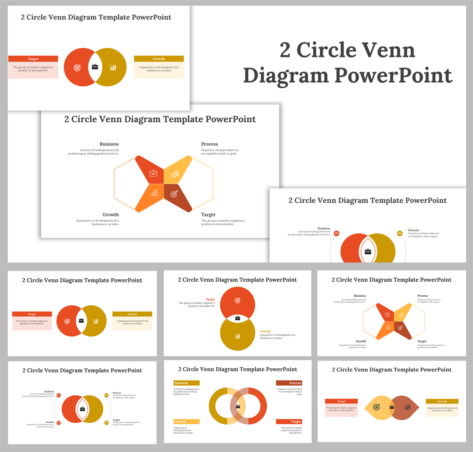 2 Circle Venn Diagram Template Powerpoint