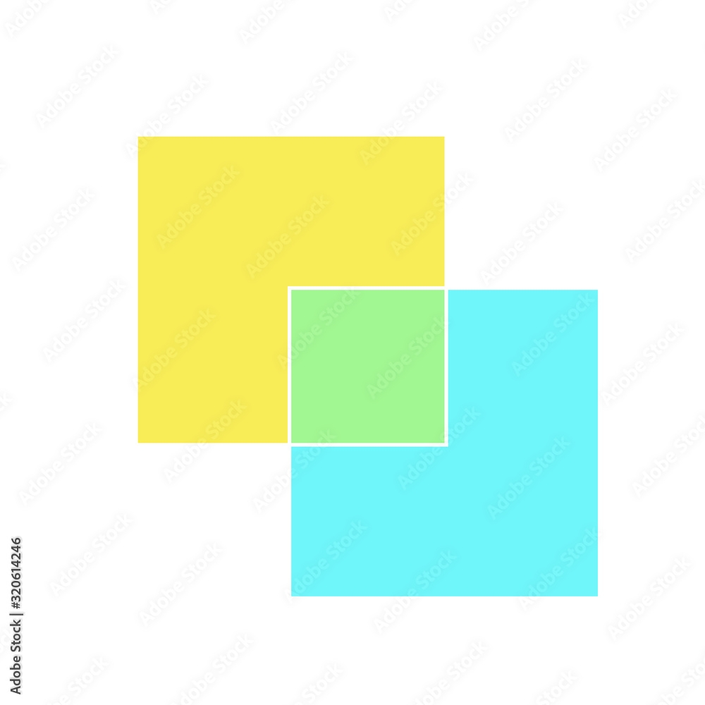 2 Square Venn Diagram Template Clipart Image Isolated On White Background Stock Vector Adobe Stock