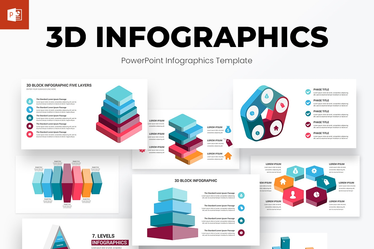 3D Infographics PowerPoint Template Diagrams Nulivo Market