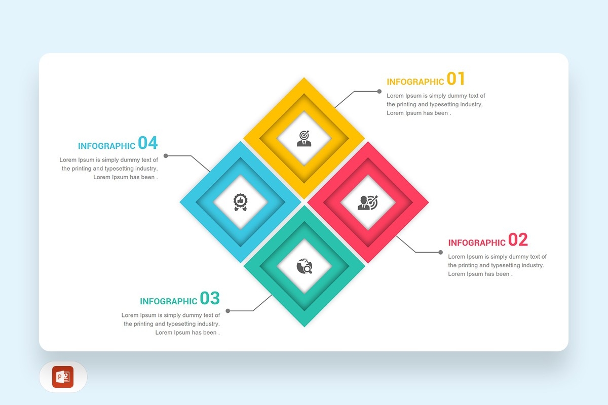 4 Step Square Diagram Free PowerPoint Template Nulivo Market