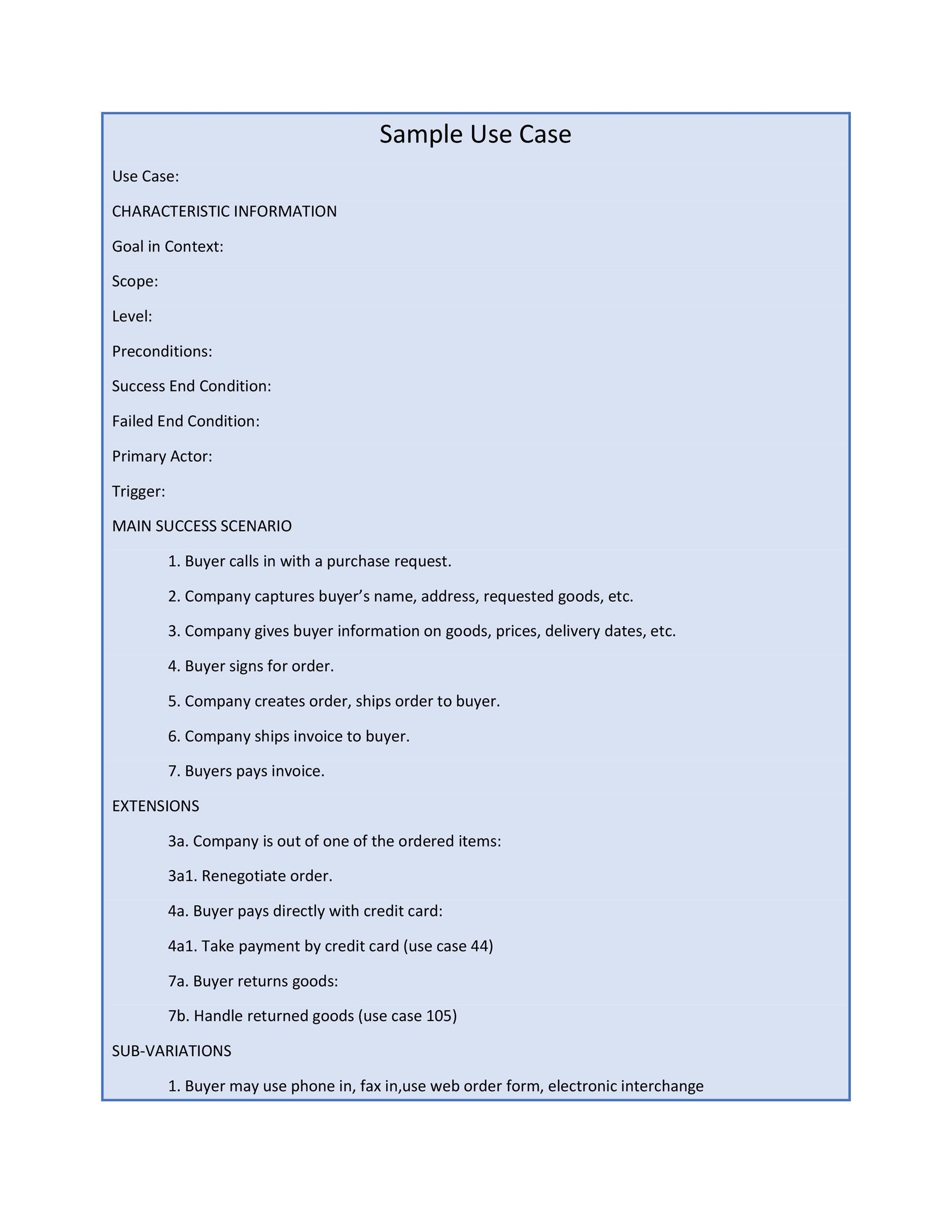 Use Case Diagram Word Template