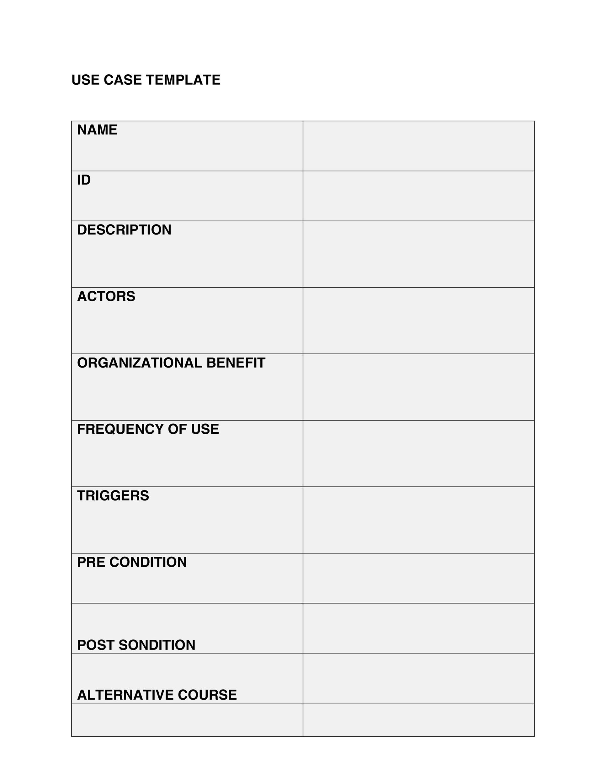 Use Case Diagram Template Word