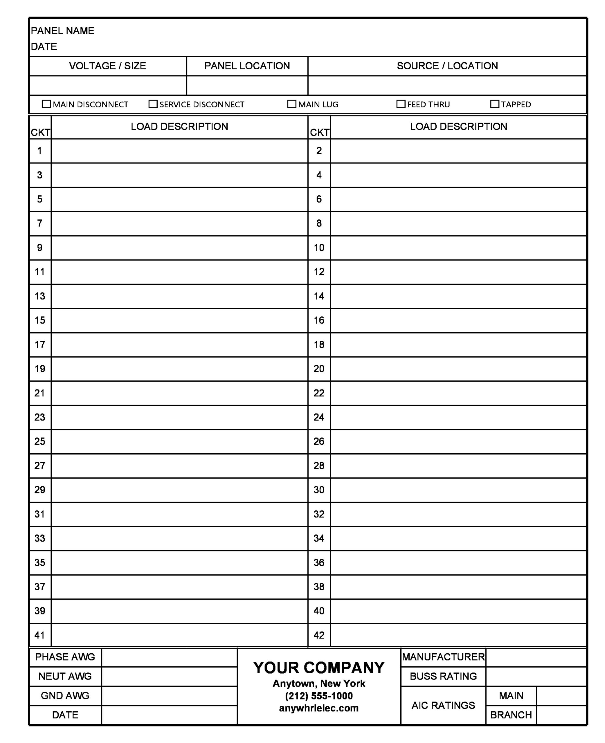 42 Fillable Panel Schedule Templates Excel U0026 Word TemplateLab