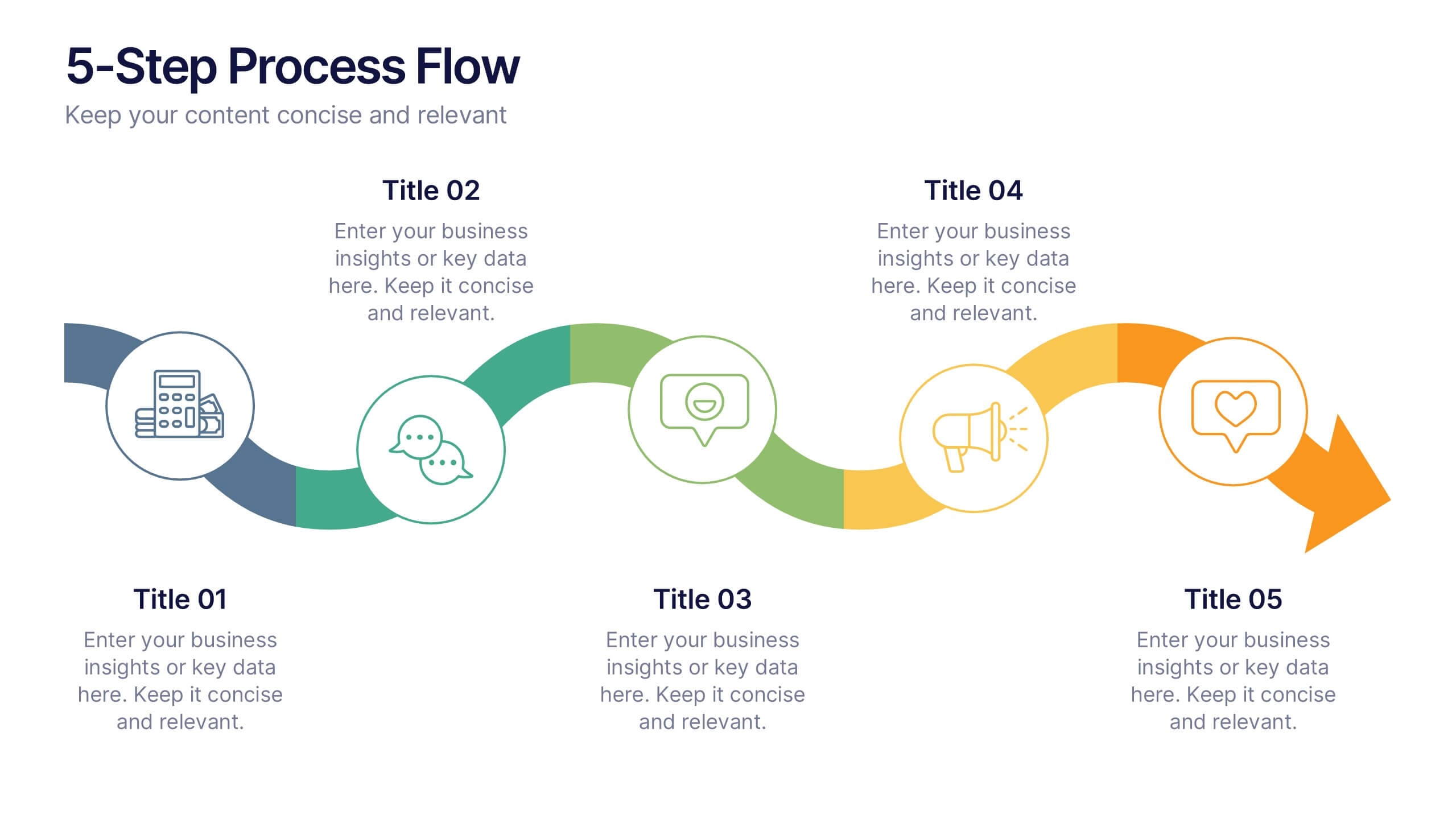 5 Step Process Flow PowerPoint Template And Google Slides Theme