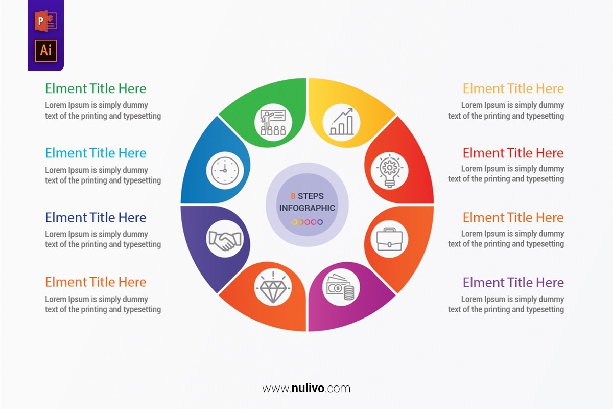 8 Item Circular Impact Diagram For PowerPoint Nulivo Market