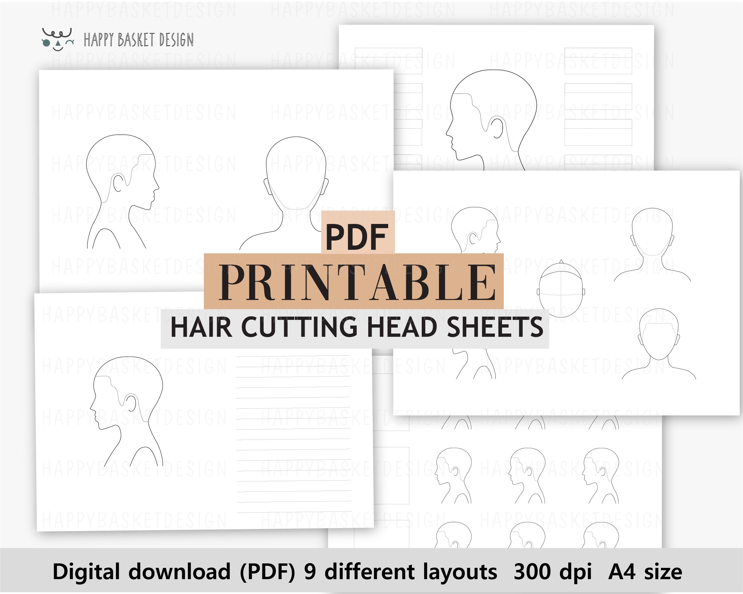 Hair Cutting Diagrams Template