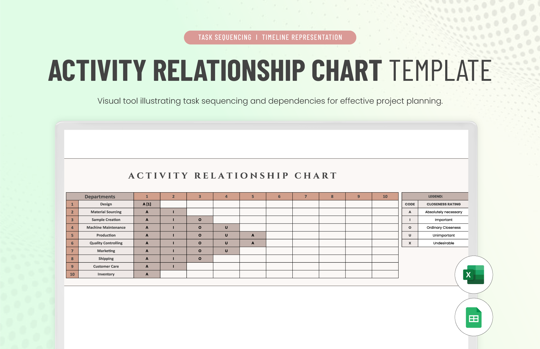 Activity Relationship Chart Template In Excel Google Sheets Download Template