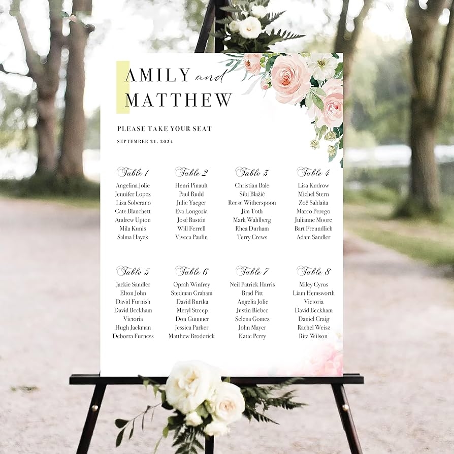 Wedding Seating Diagram Template