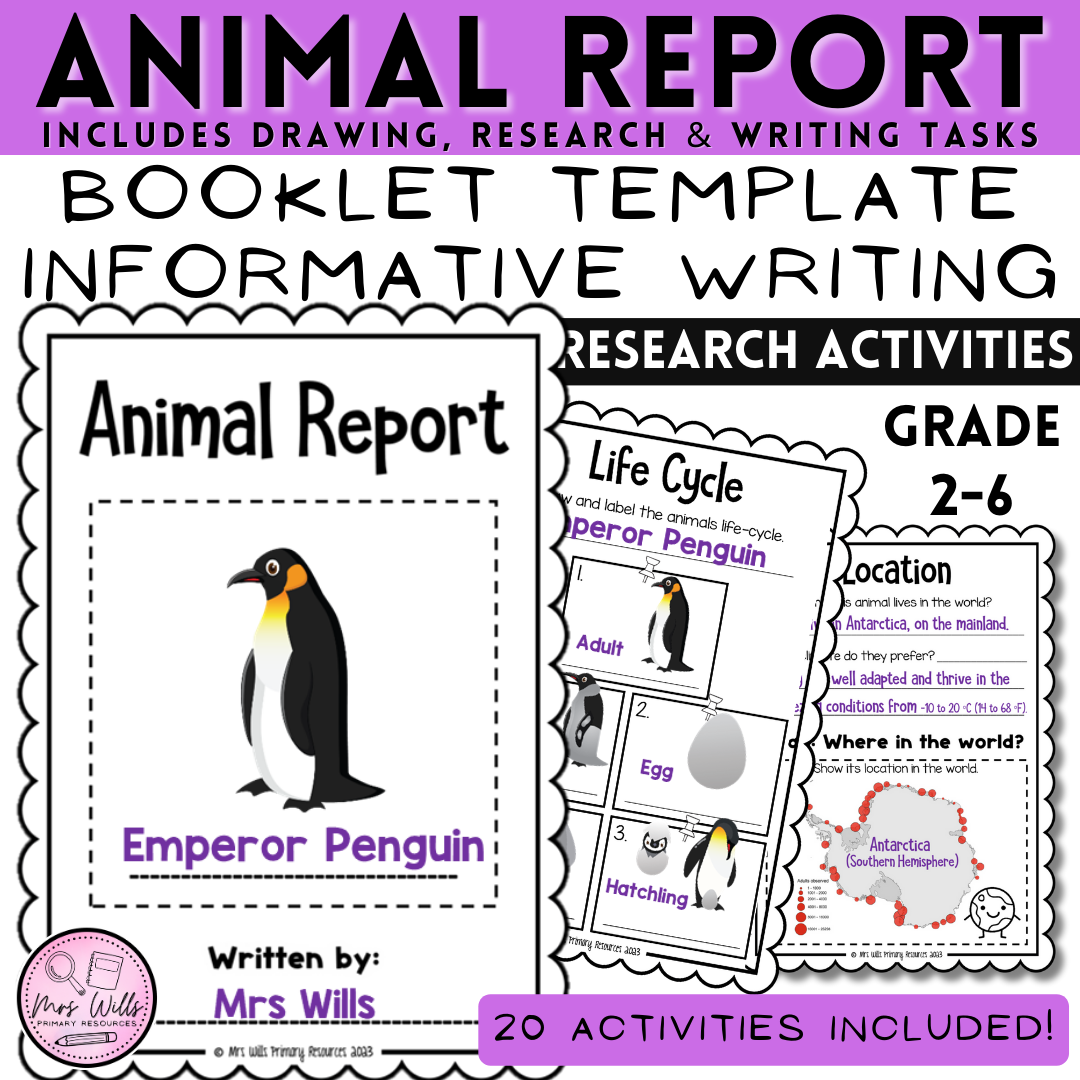 Animal Research Project Booklet Information Report Template Worksheet Activities Australian Teachers Marketplace