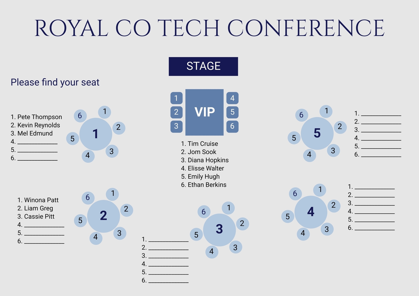 Banquet Diagram Template