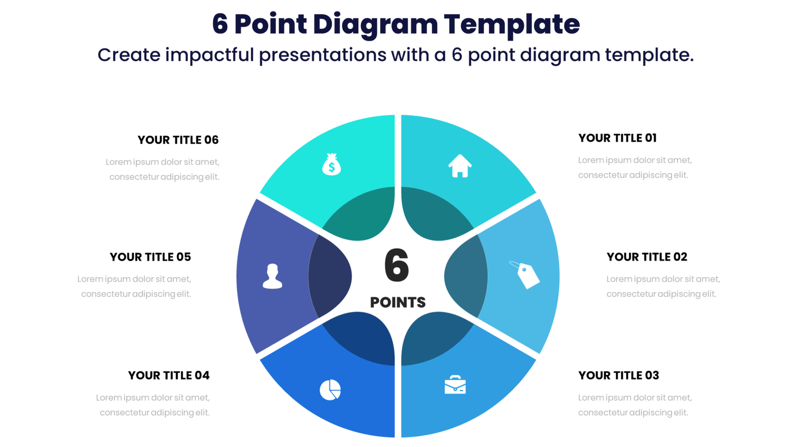 Best 6 Point Diagram Template Professional PowerPoint Infographic Template