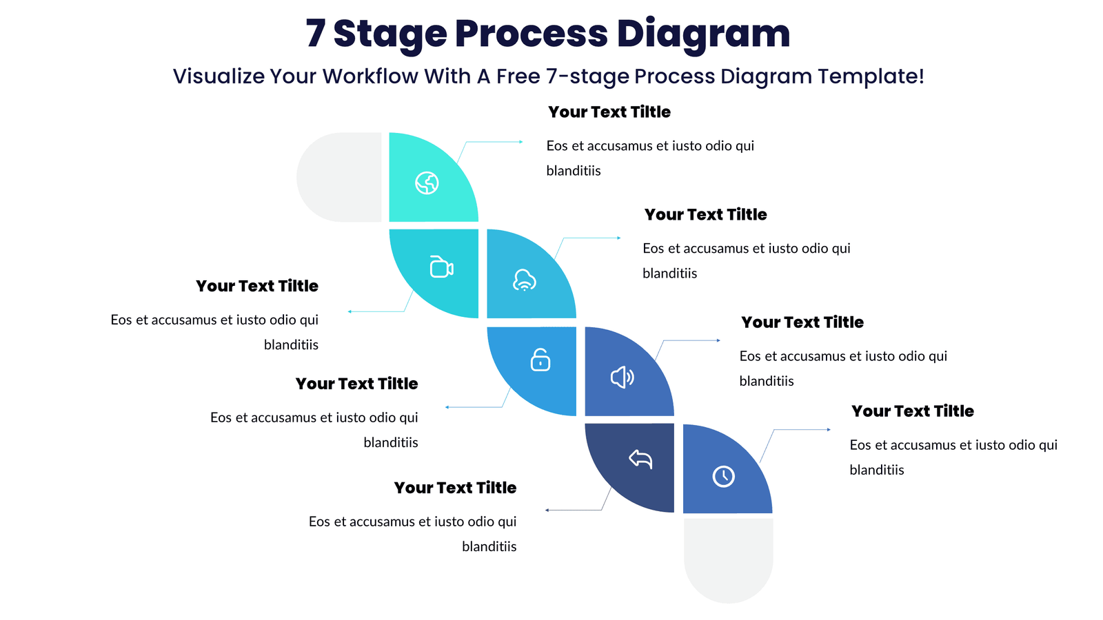 Best 7 Stage Process Diagram Professional PowerPoint Infographic Template