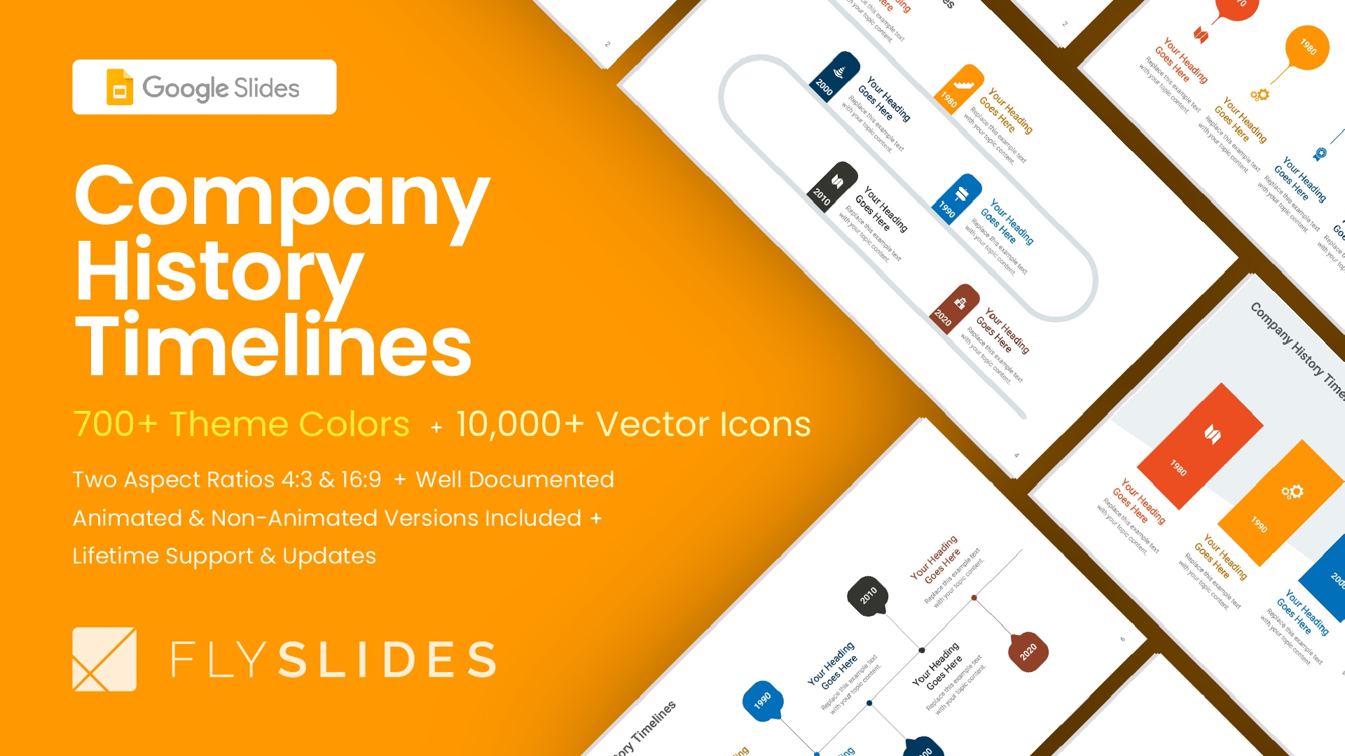 Best Company History Timelines Diagram Google Slides Template Theme For 2025 FlySlides
