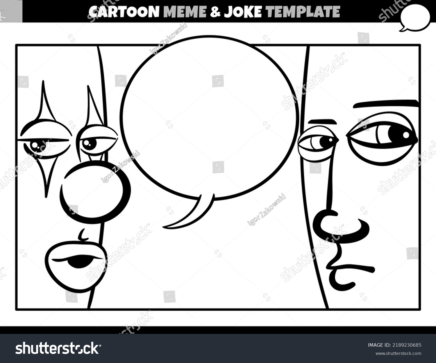 Black White Cartoon Illustration Meme Template Stock Vector Royalty Free 2189230685 Shutterstock
