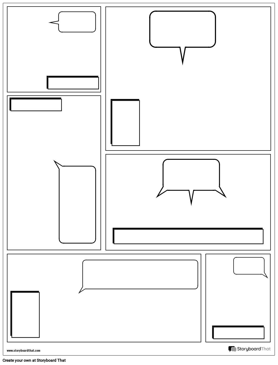 Blank Plain Comic Strip Template Storyboard By Templates