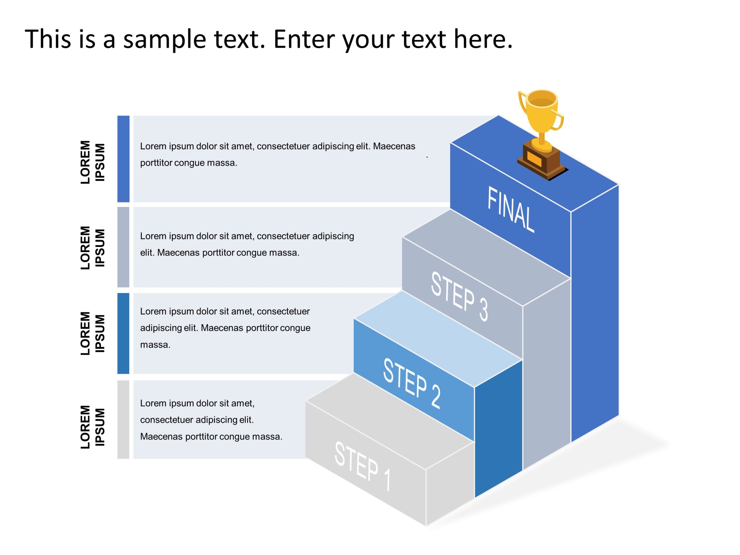 Blue And Gray Staircase Success Path Diagram Powerpoint Template