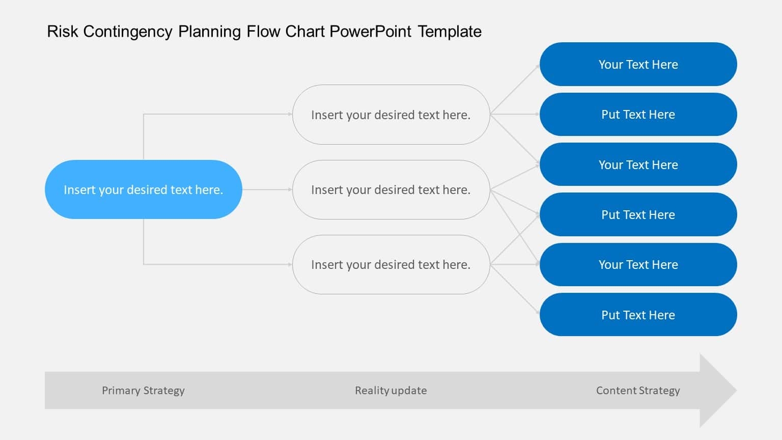 Blue And White Risk Contingency Flowchart For Strategic Planning Powerpoint Template