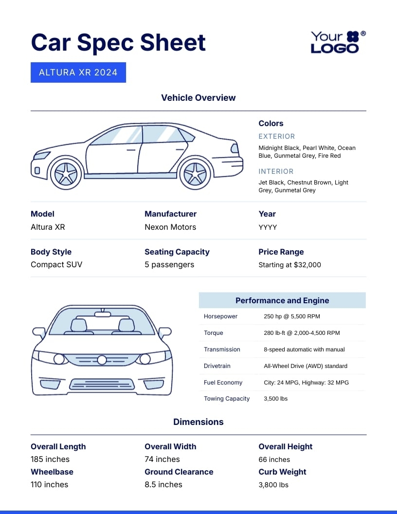 Vehicle Diagram Templates