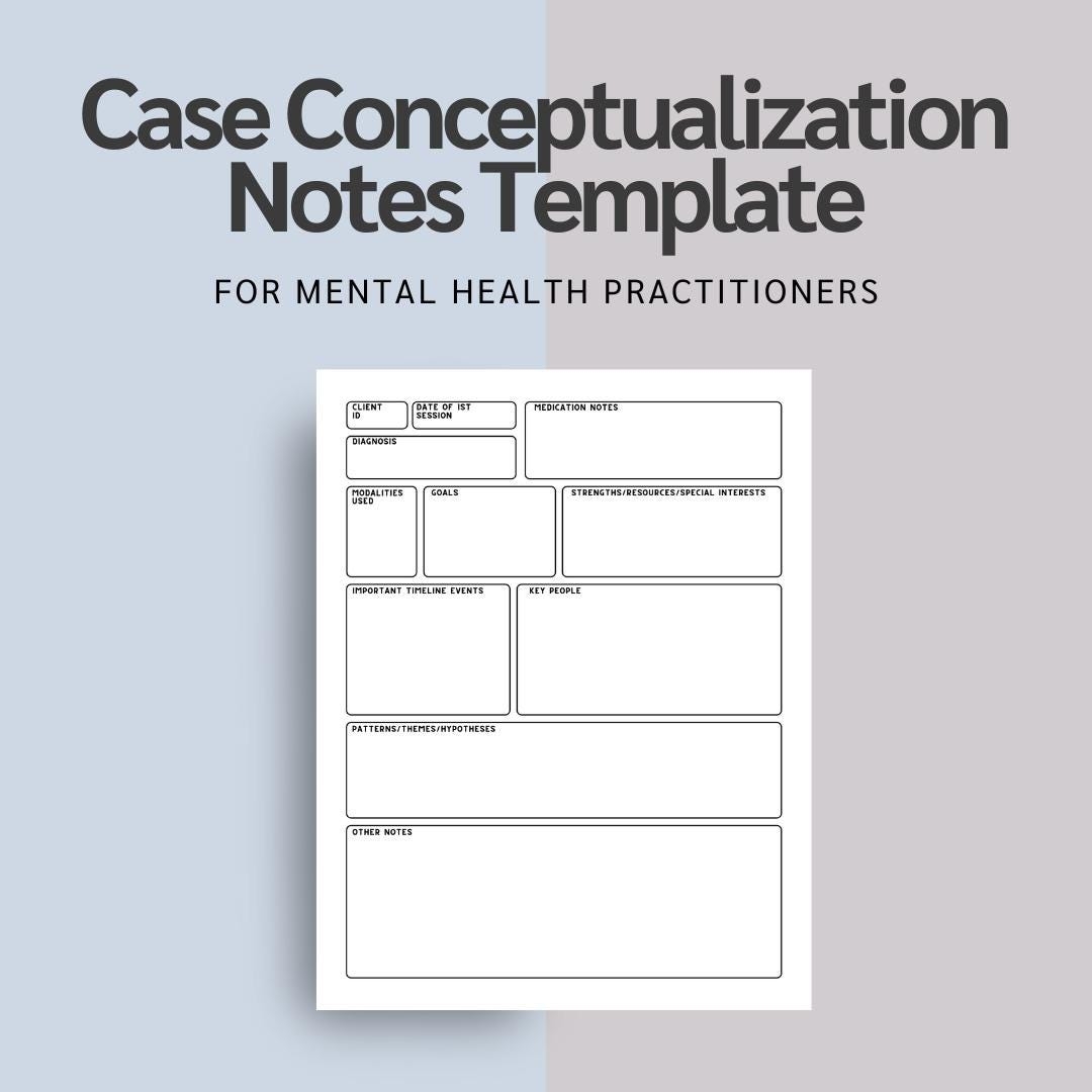 Case Conceptualization Template Etsy