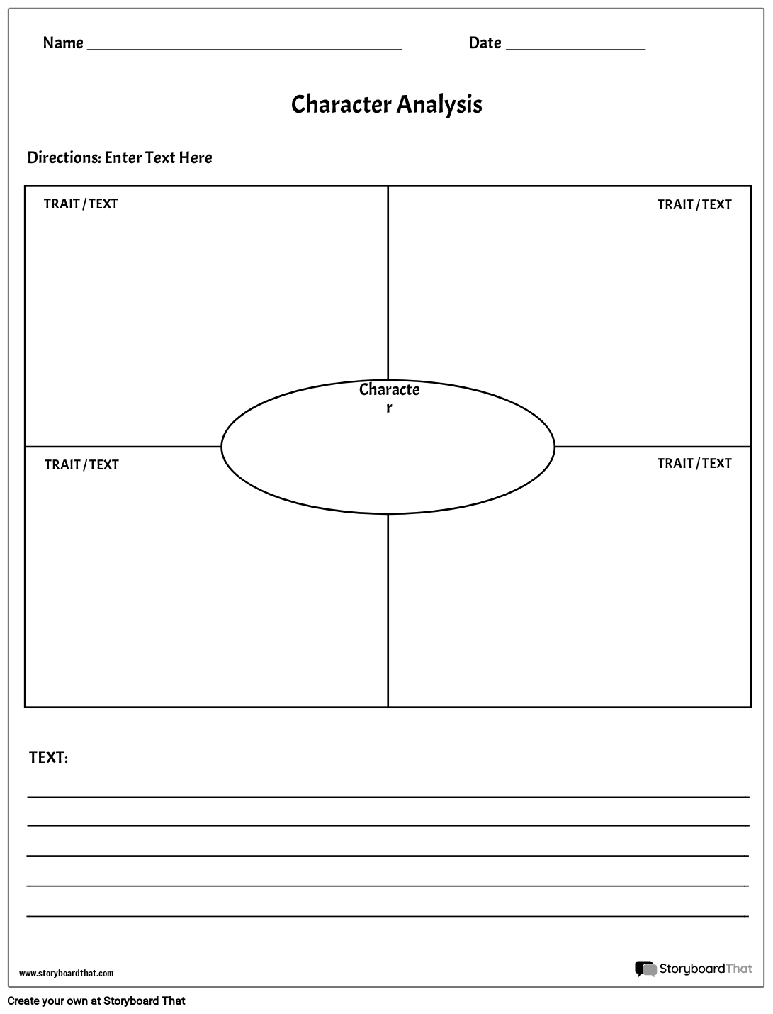Character Analysis Worksheets By Storyboard That 2025