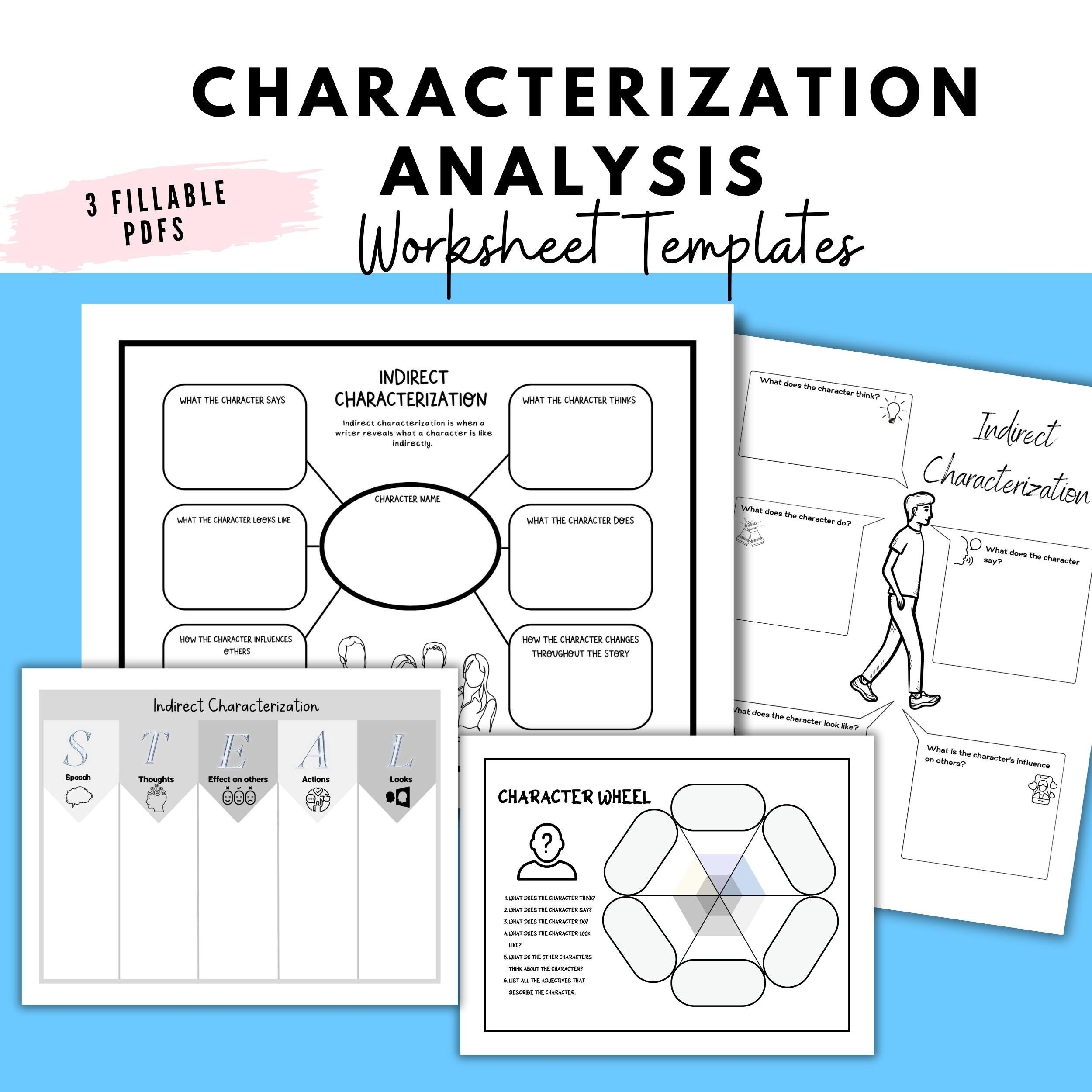 Character Sheet Characterization Template English Graphic 