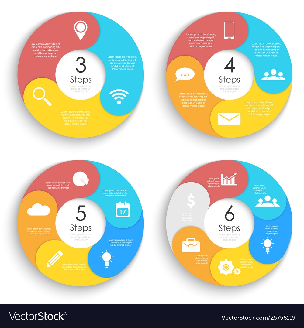 Circle Diagram Template Options U0026 Data Vector Image