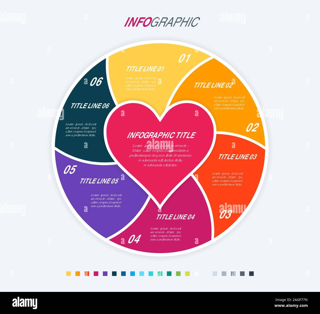 Colorful Diagram Infographic Template Love Infographic Template With 6 Steps Heart Workflow Process For Valentines Vector Design Warm Palette Stock Vector Image U0026 Art Alamy