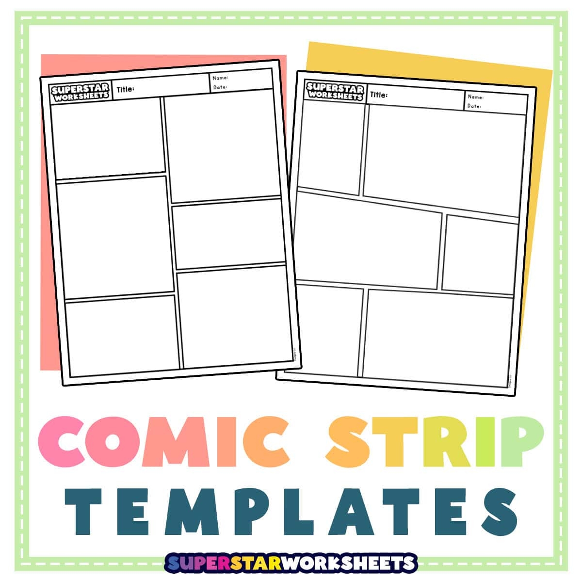 Comic Strip Template Free Printables Superstar Worksheets