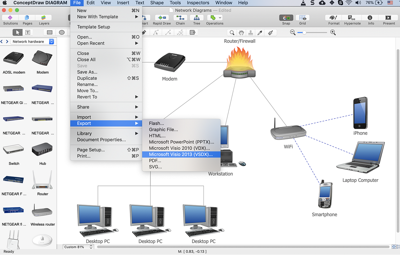 Create A Visio Network Diagram ConceptDraw HelpDesk