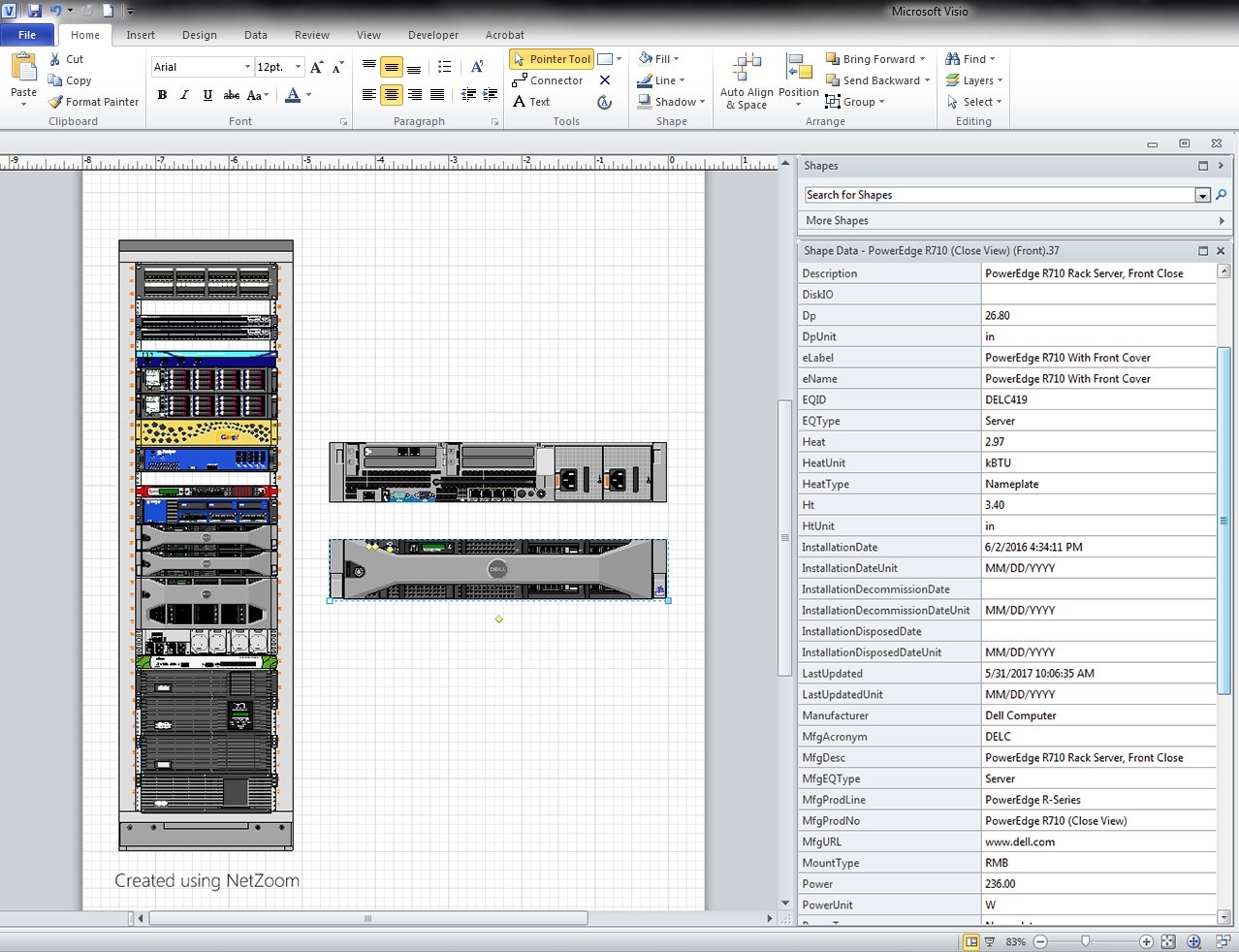 Create Visio Rack Elevation Diagrams NetZoom