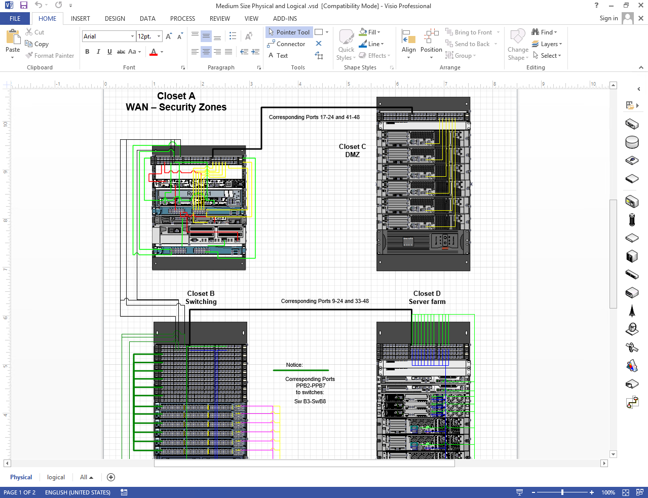 Create Visio Rack Elevation Diagrams NetZoom