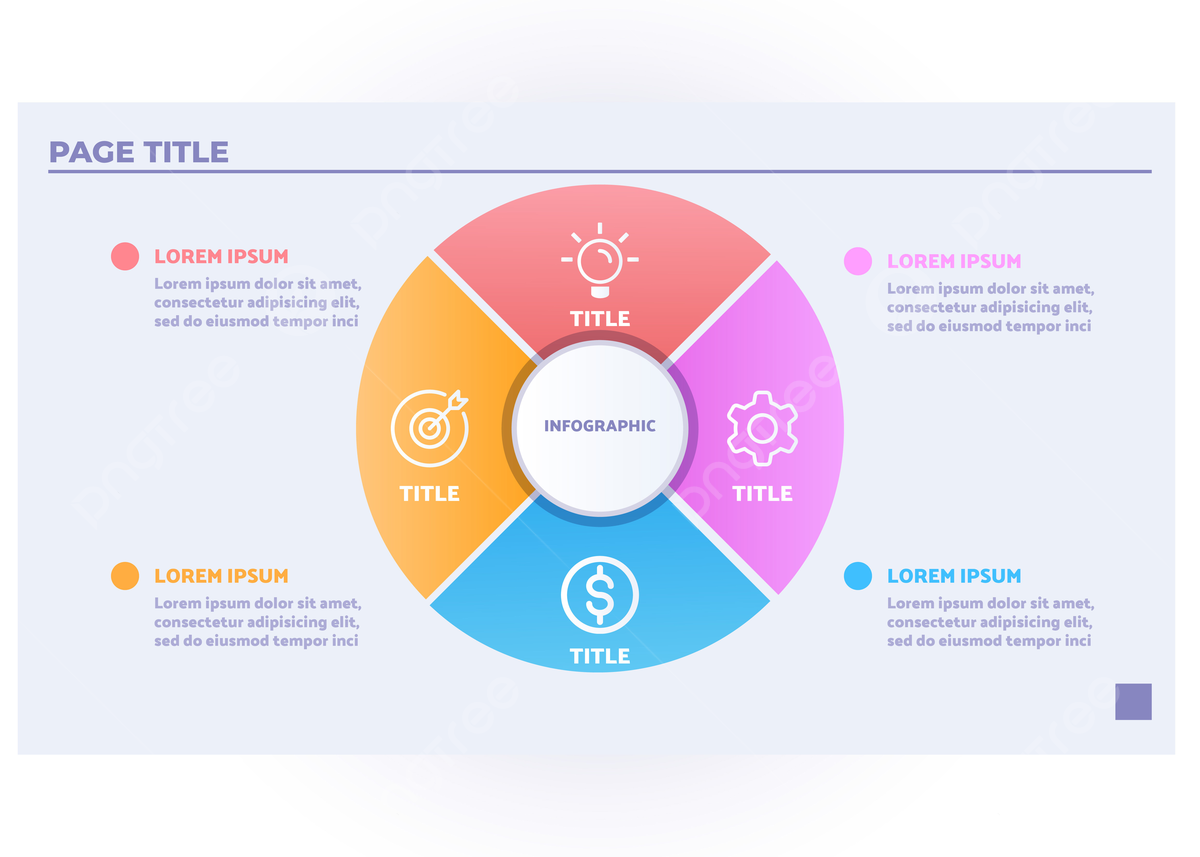 Diagram Ppt Template Powerpoint Lingkaran Bisnis Infografis Dengan Empat Pilihan Langkah Atau Proses Vektor Templat Untuk Unduh Gratis Di Pngtree