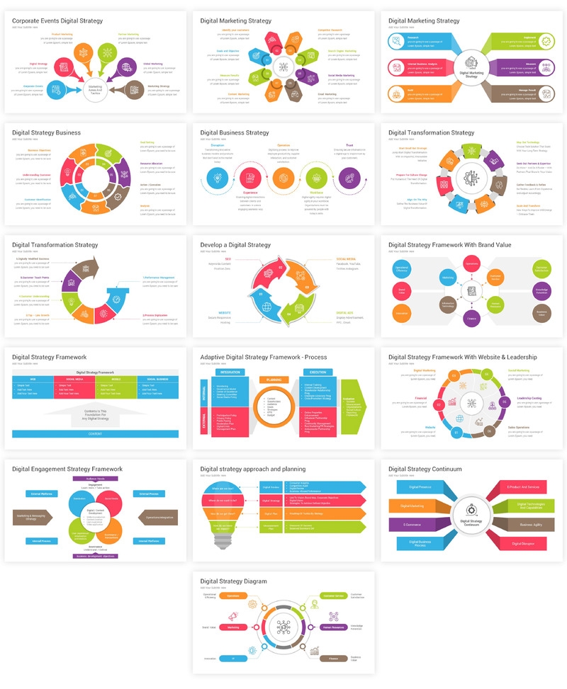 Digital Strategy Diagrams PowerPoint Templates