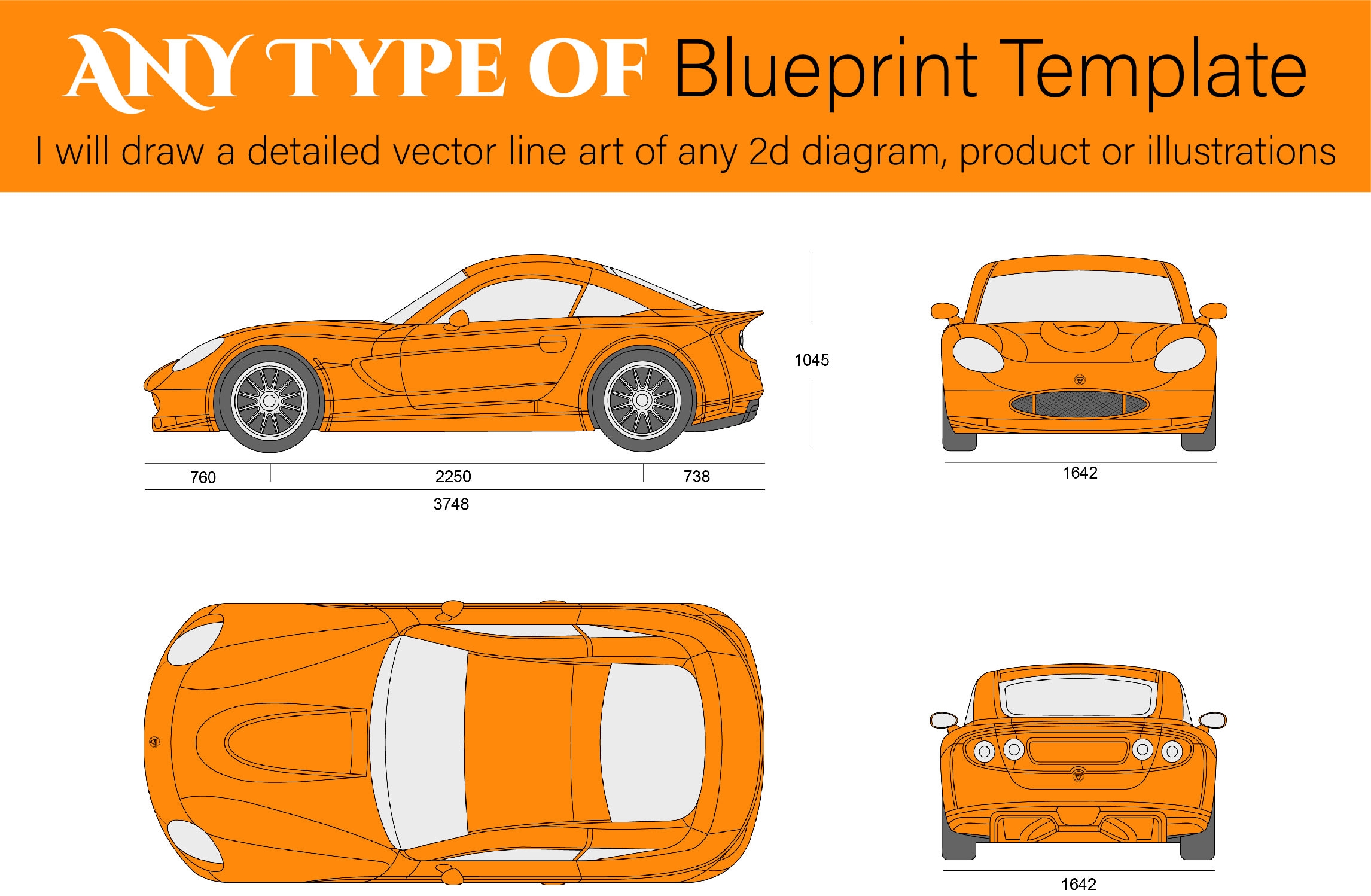 Draw A Blueprint Template Of Any Vehicle Product Diagram