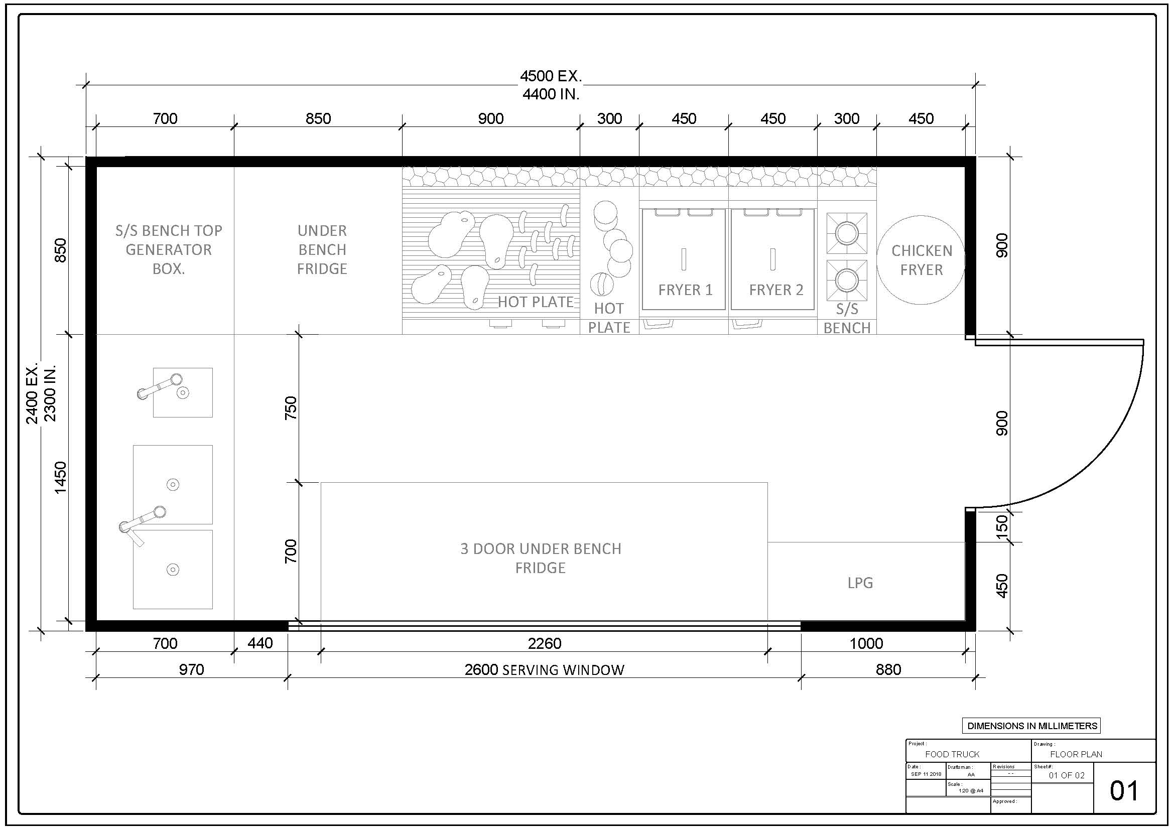 Draw Your Food Truck Or Trailer Blueprints For City Permit