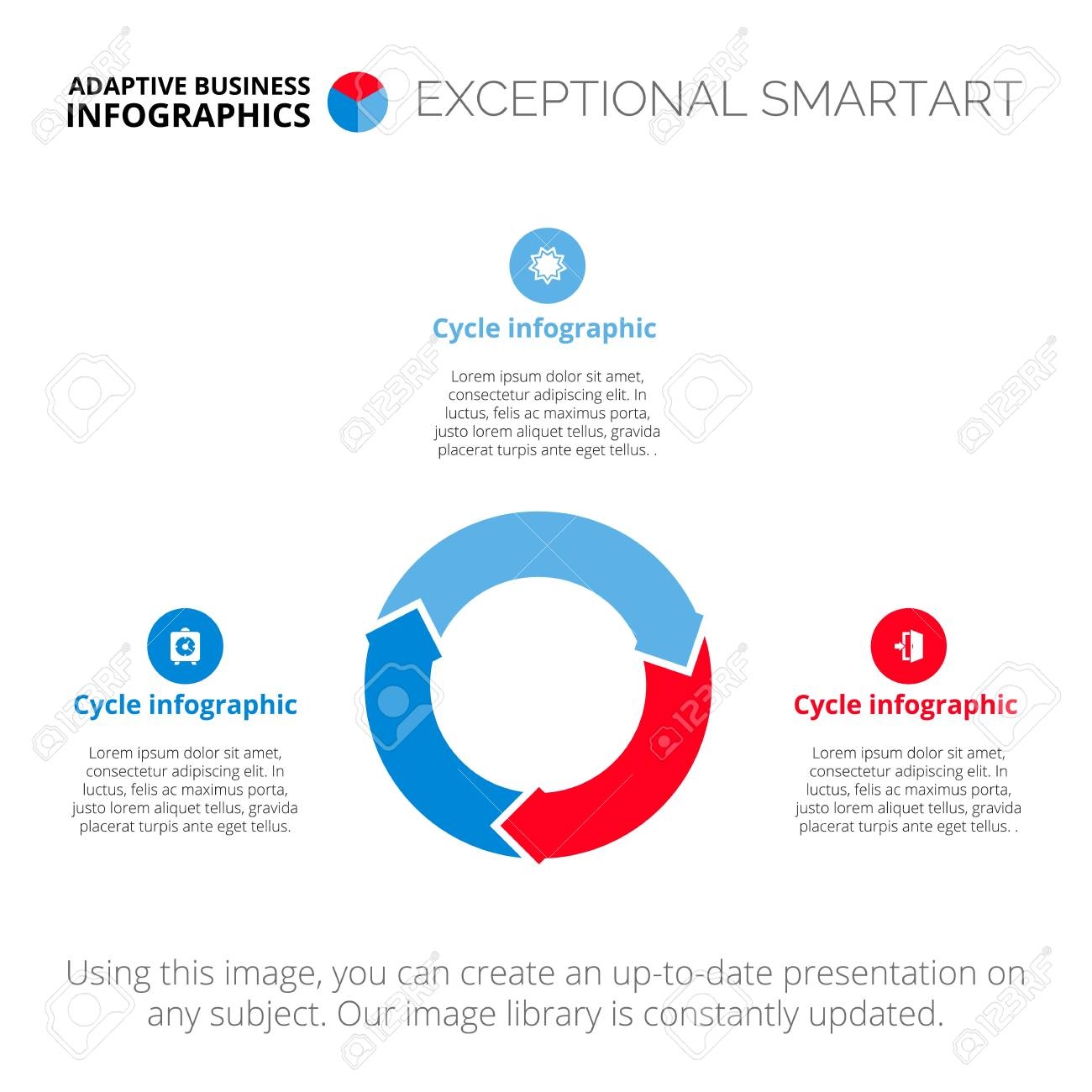 Editable Infographic Template Of Cycle Diagram Royalty Free SVG 