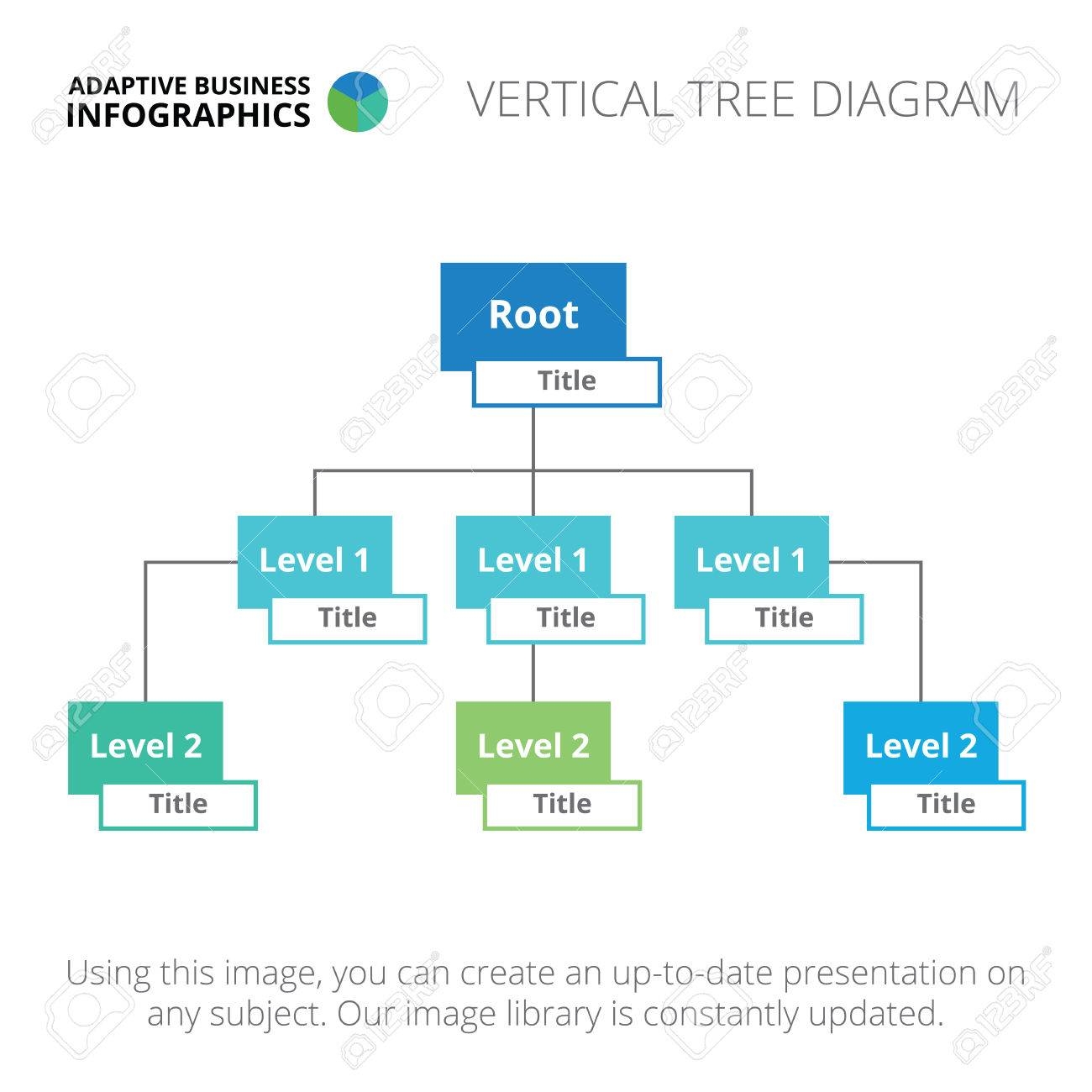 Editable Infographic Template Of Vertical Tree Diagram Blue And Green Version Royalty Free SVG Cliparts Vectors And Stock Illustration Image 45813462 