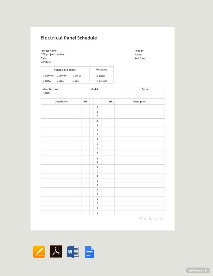 Editable Panel Schedule Templates In Word To Download