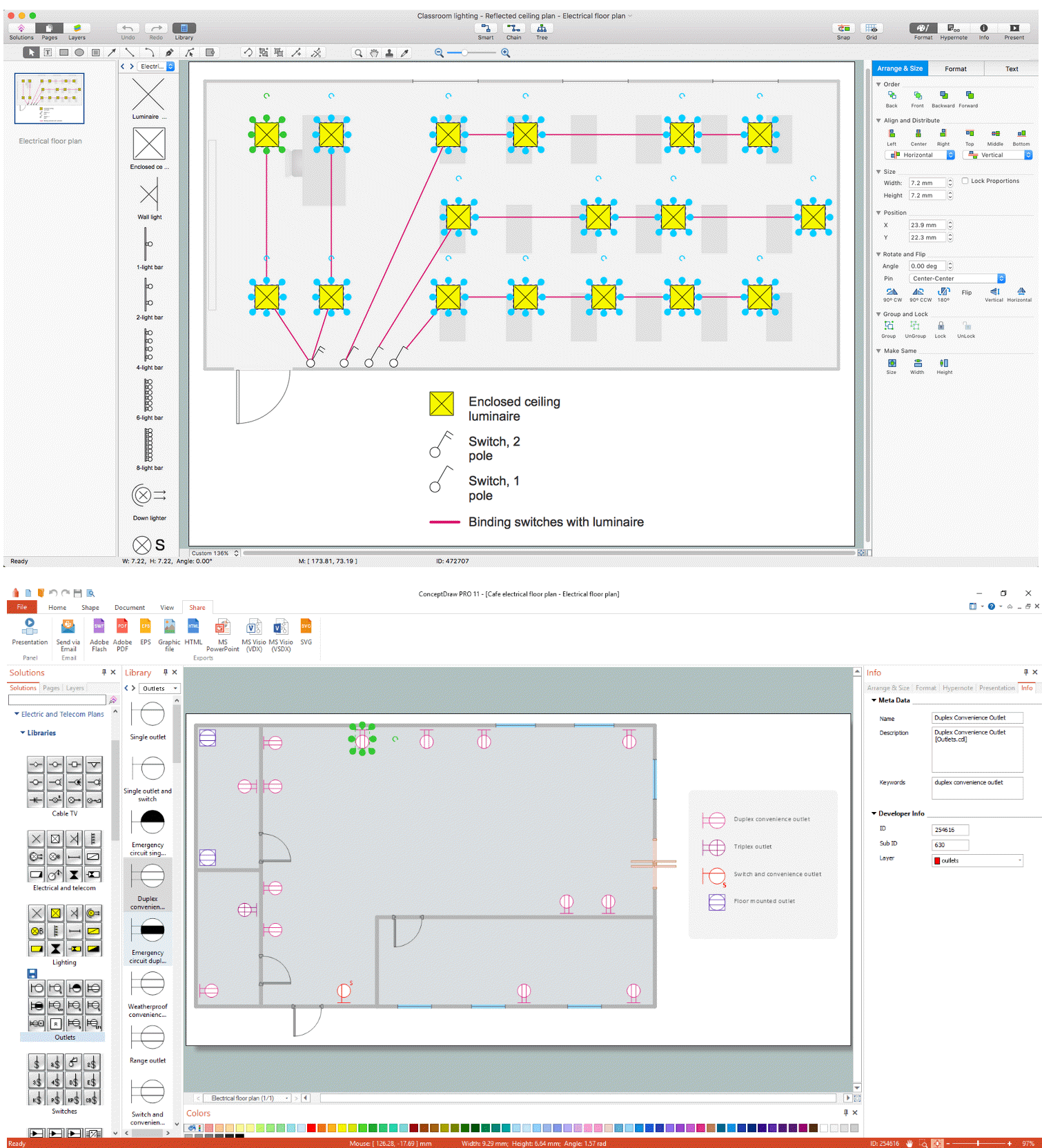 Electrical And Telecom Plan Software Design Elements Electrical And Telecom Design Elements Qualifying Electrical Riser Diagram For A Building