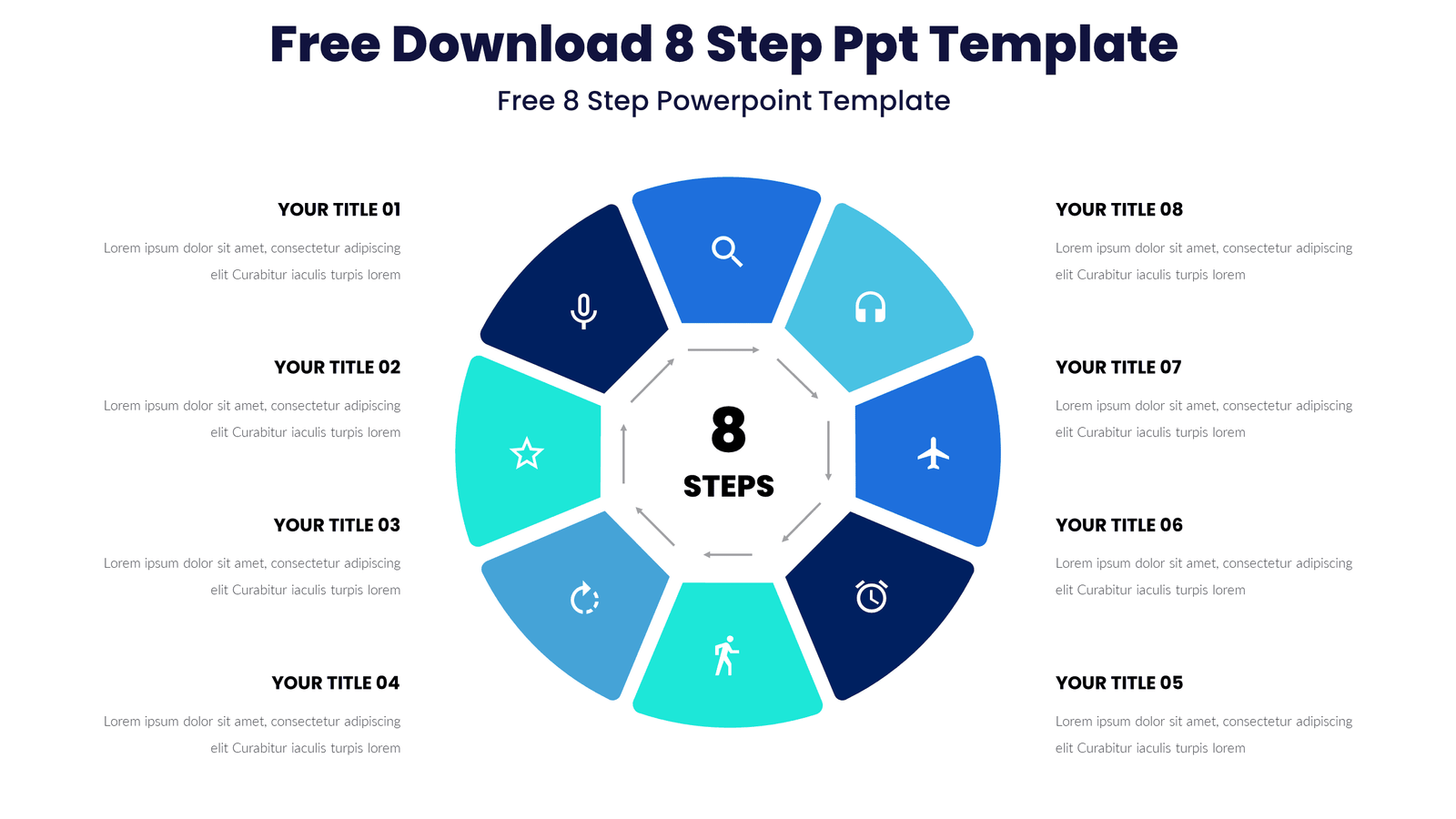 Exclusive Free Download 8 Step Ppt Template Professional PowerPoint