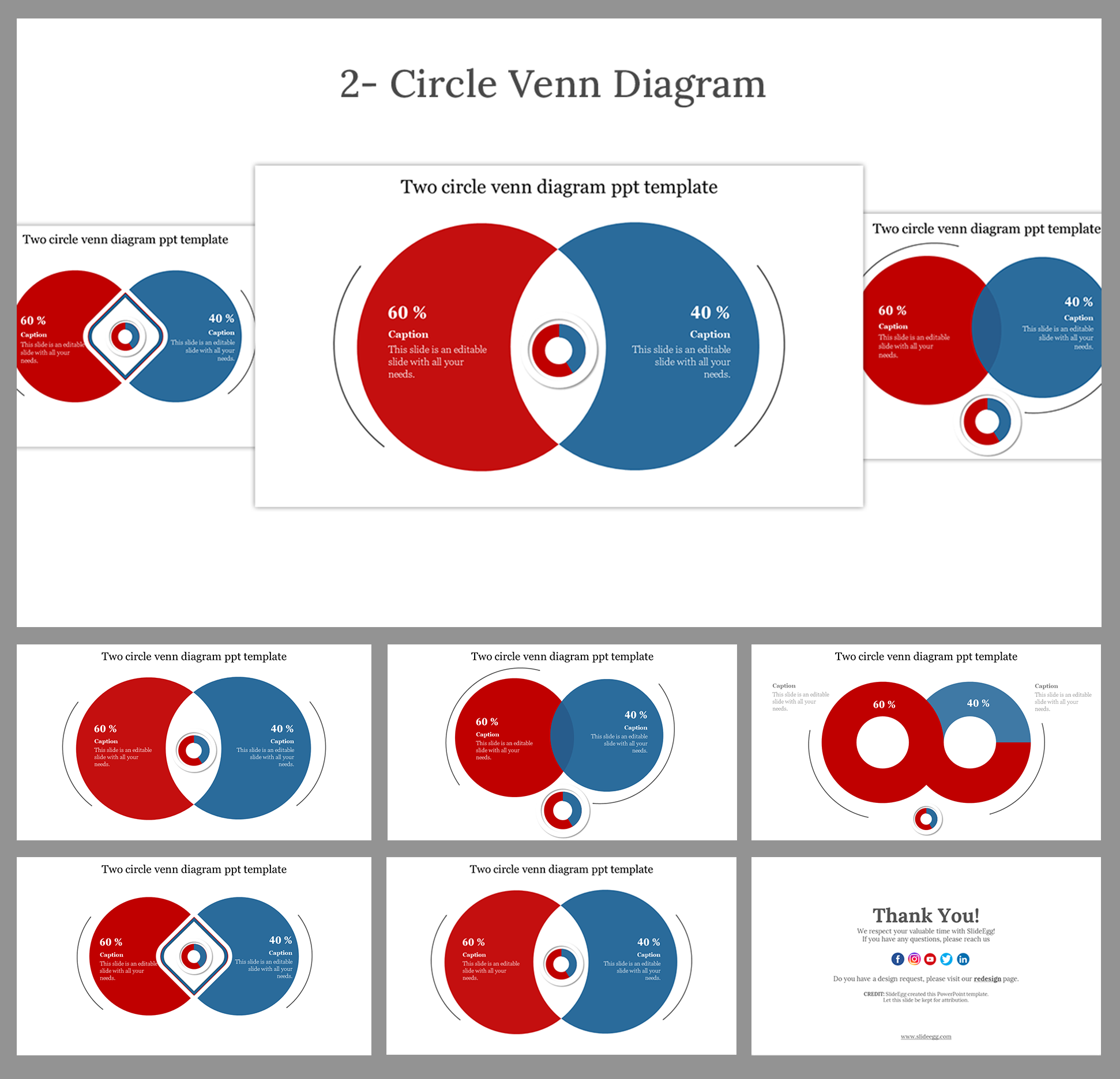 Explore The 2 Circle Venn Diagram PPT And Google Slides