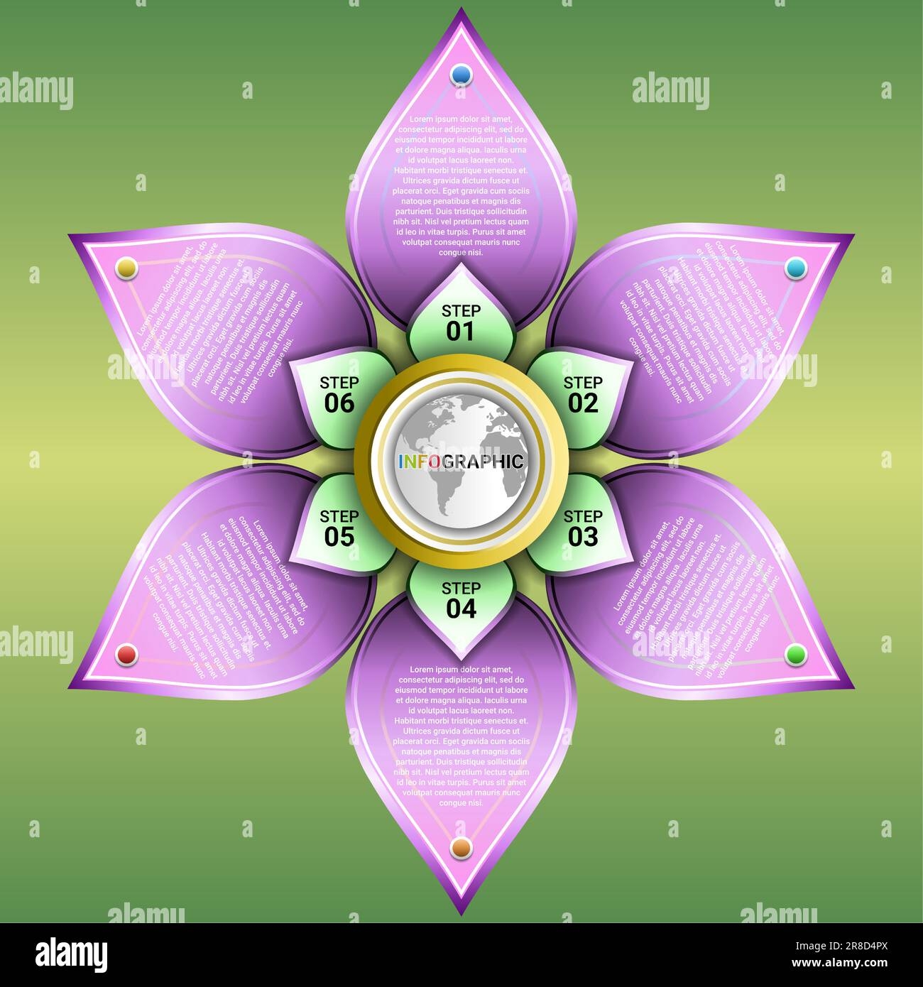Flower Infographic Template With Diagram 6 Steps Design Template For Timeline Infographics Diagrams Flowcharts And Business Operations Stock Vector Image U0026 Art Alamy