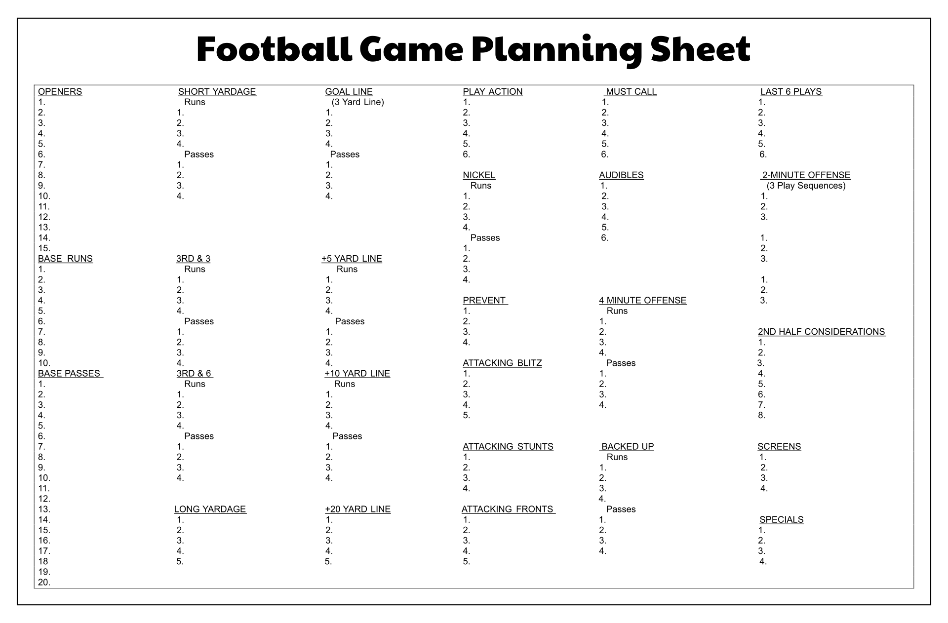 Football Play Templates 10 Free PDF Printables Printablee