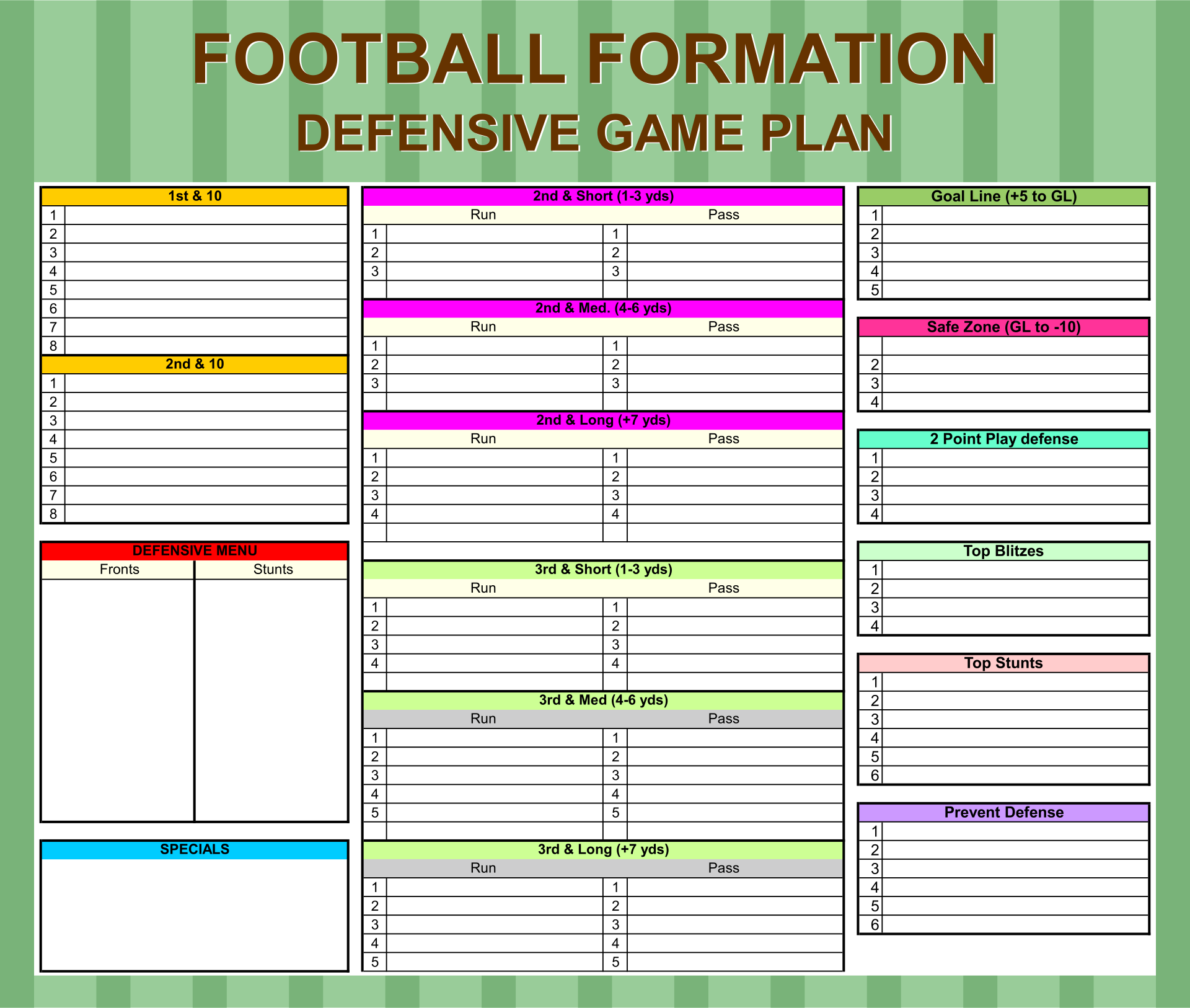 Free Football Play Diagram Template