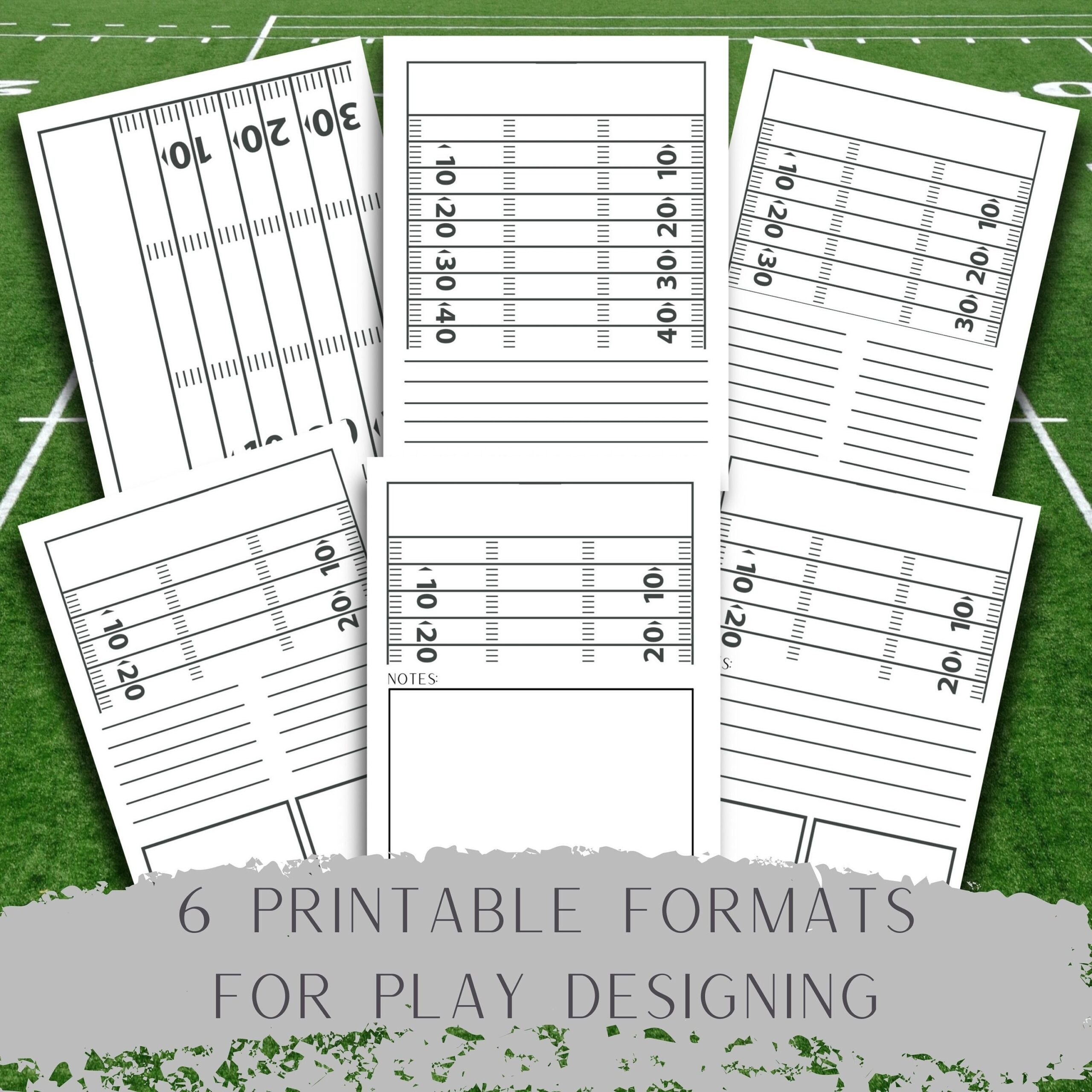 Football Printable Playbook For Coach Gift Half Field Diagrams For 