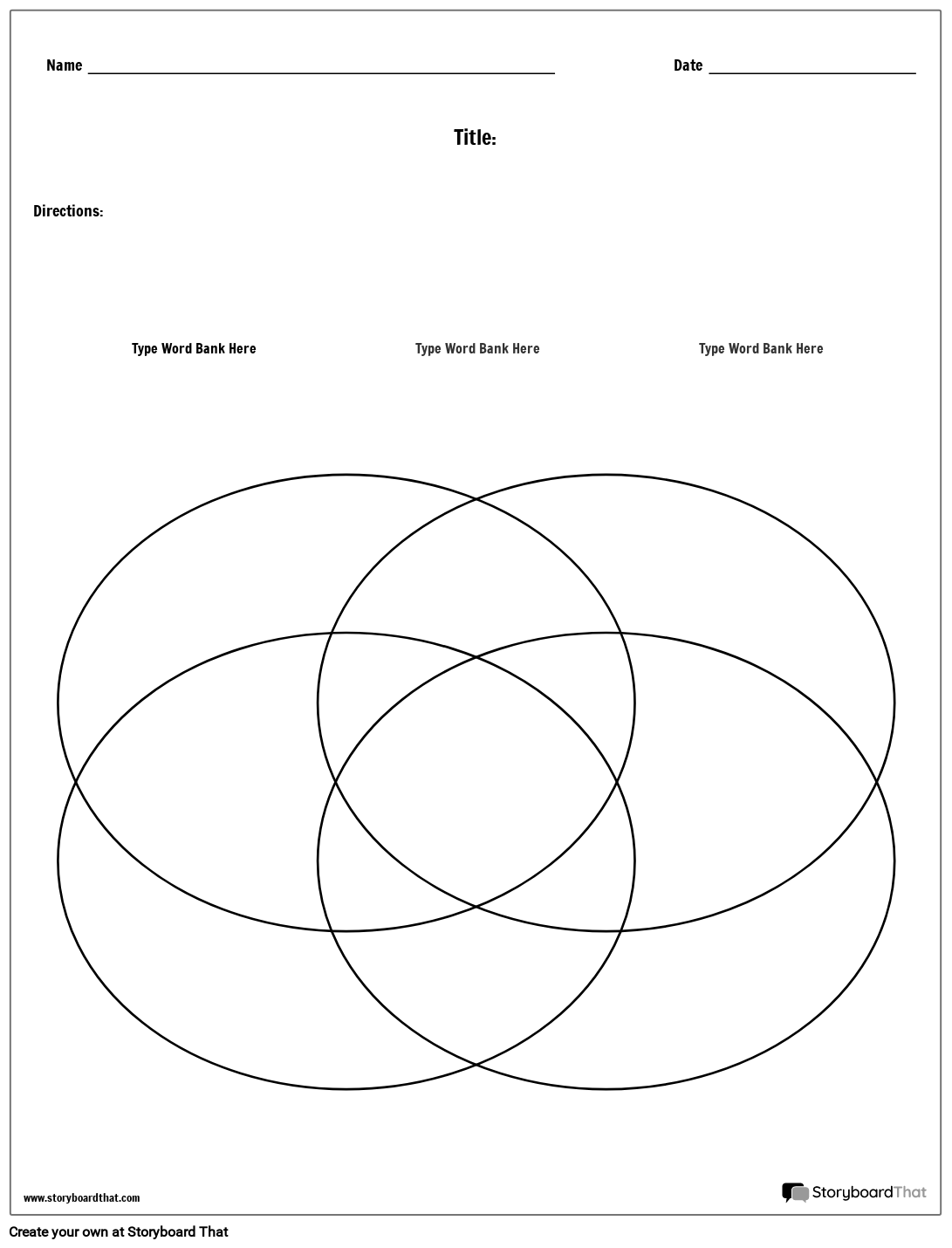 Four Circle Venn Diagram Worksheet Storyboard By Worksheet templates