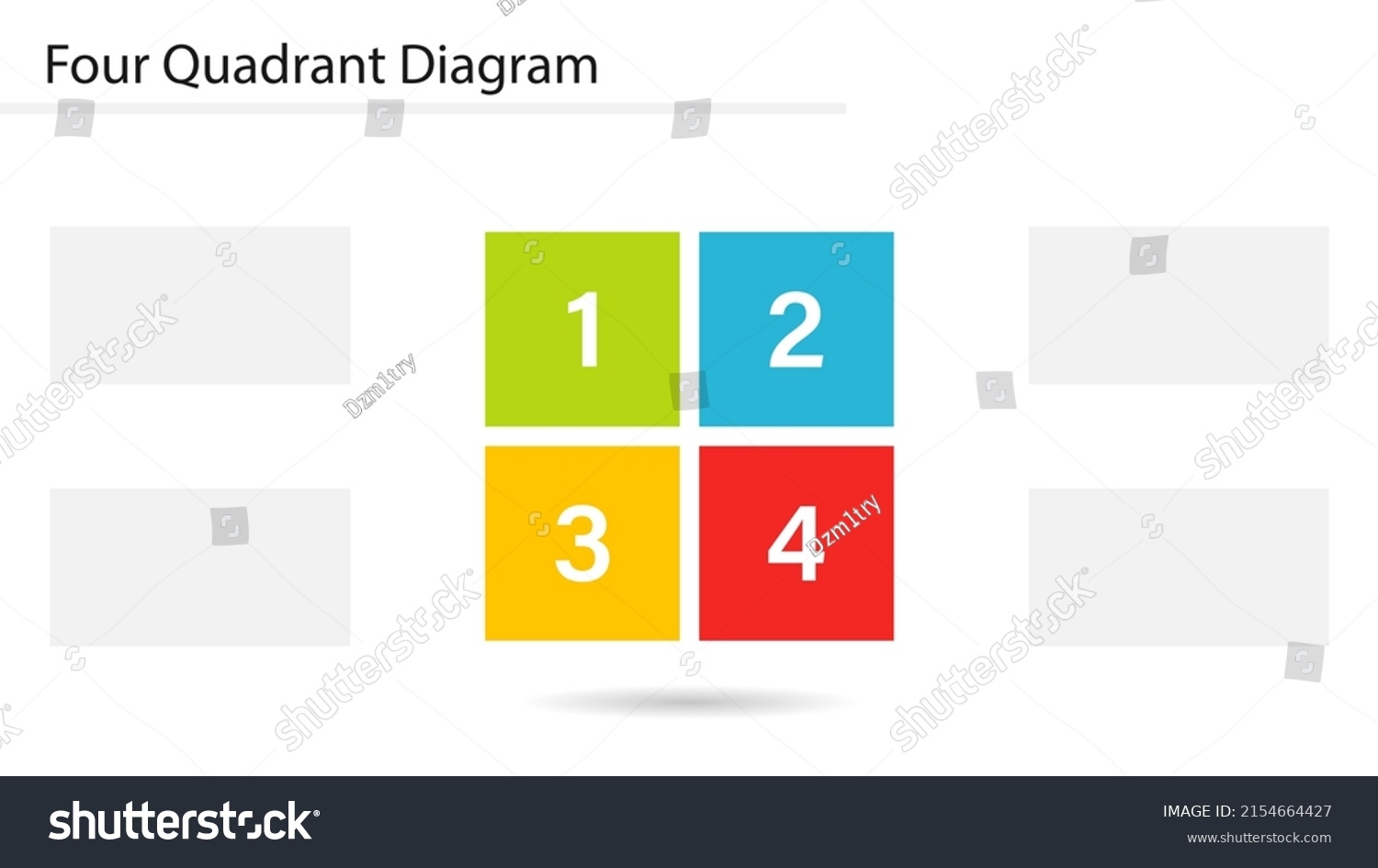 Four Quadrant Diagram Slide Template Clipart Stock Vector Royalty Free 2154664427 Shutterstock