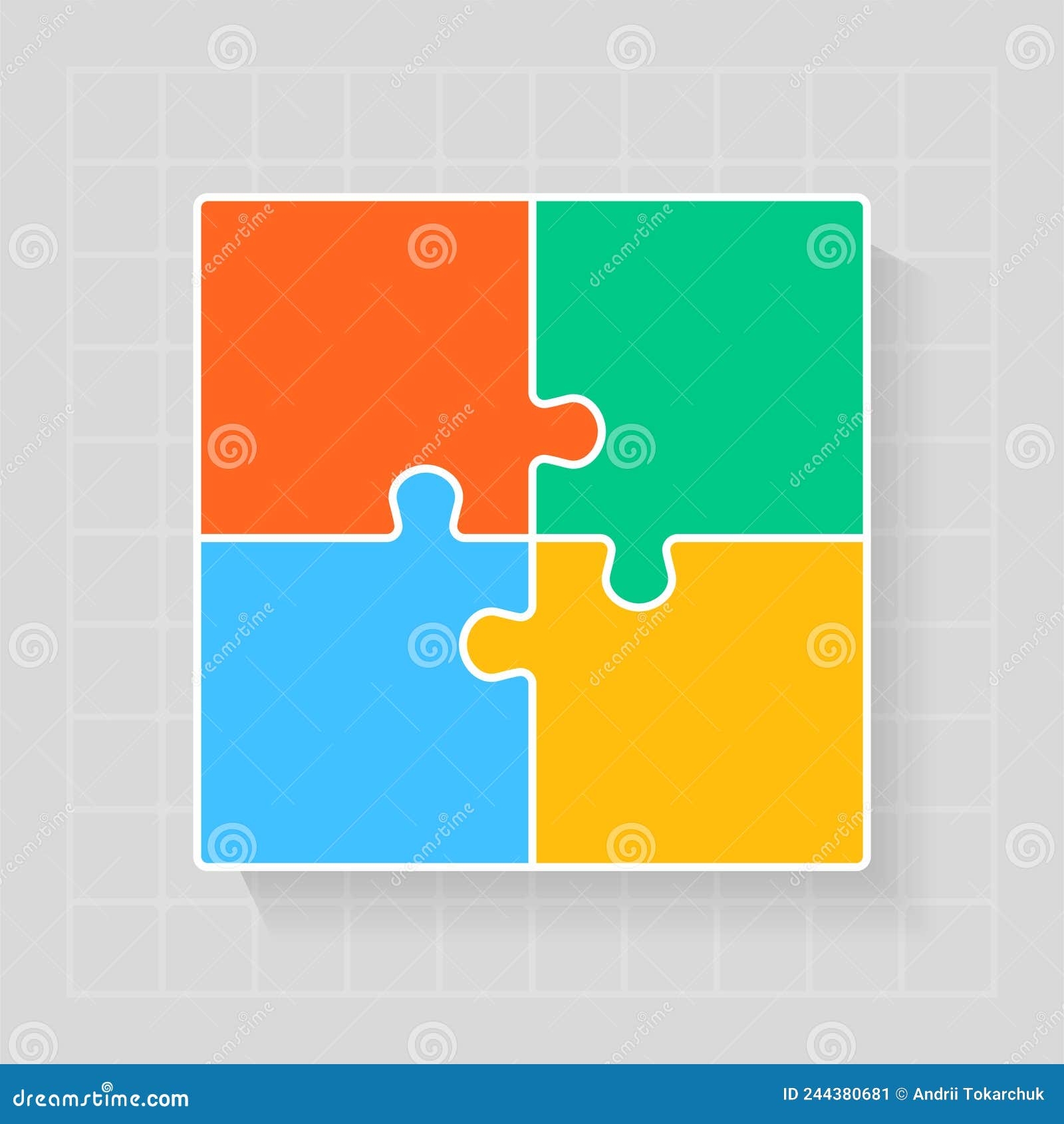 Four Steps Infographic Square Puzzle Template Stock Vector Illustration Of Infochart Leisure 244380681
