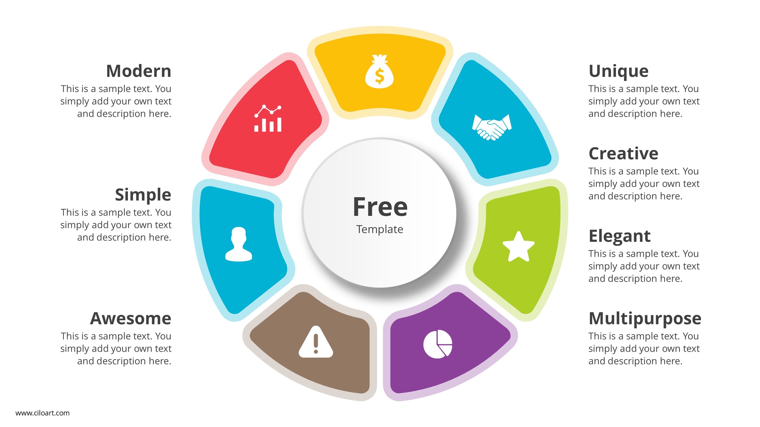 Free 7 Step Circle Diagram PowerPoint Templates Design CiloArt